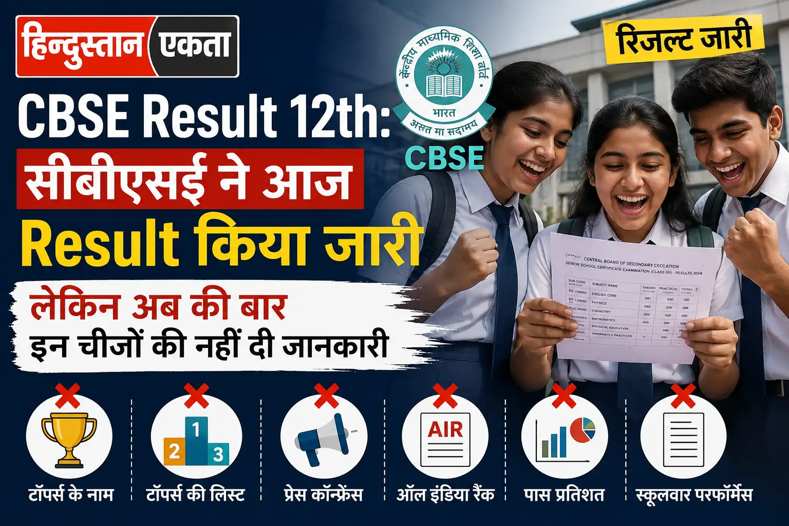 <span class="title-highlight-color">CBSE Result 12th:</span> सीबीएसई ने आज Result किया जारी,लेकिन अब की बार इन चीजों की नहीं दी जानकारी
