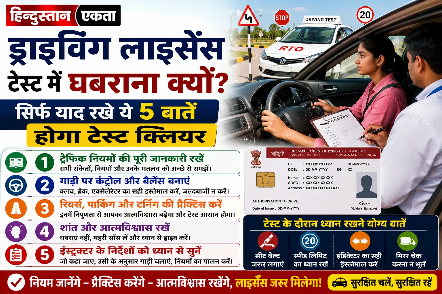 ड्राइविंग लाइसेंस टेस्ट में घबराना क्यों? सिर्फ याद रखे ये 5 बातें होगा टेस्ट क्लियर