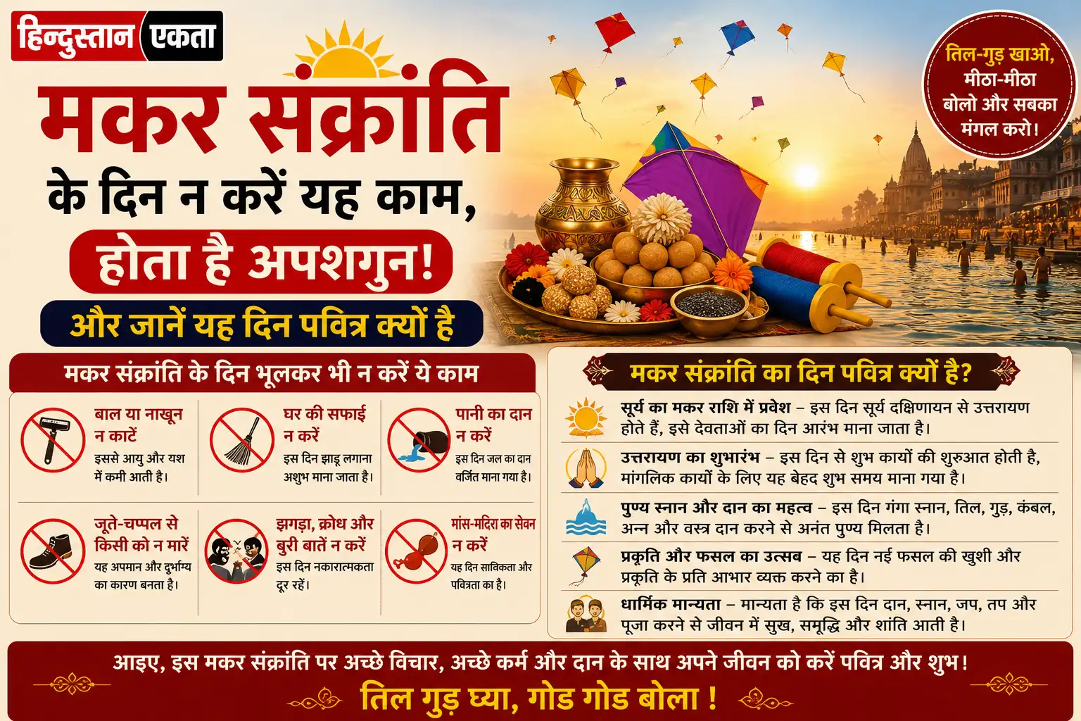 मकर सक्रांति के दिन न करे यह काम होता है अपशगुन और जाने यह दिन पवित्र क्यों है।