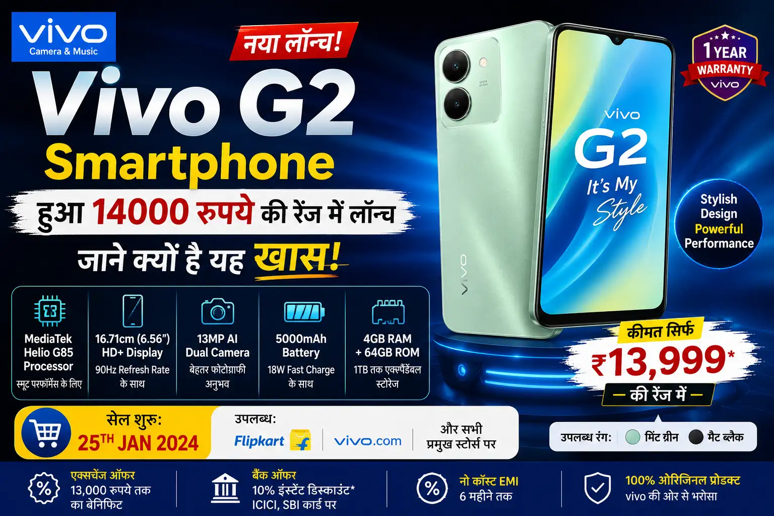 Vivo G2 Smartphone हुआ 14000 रूपये की रेंज में लॉन्च जाने क्यों है यह खास