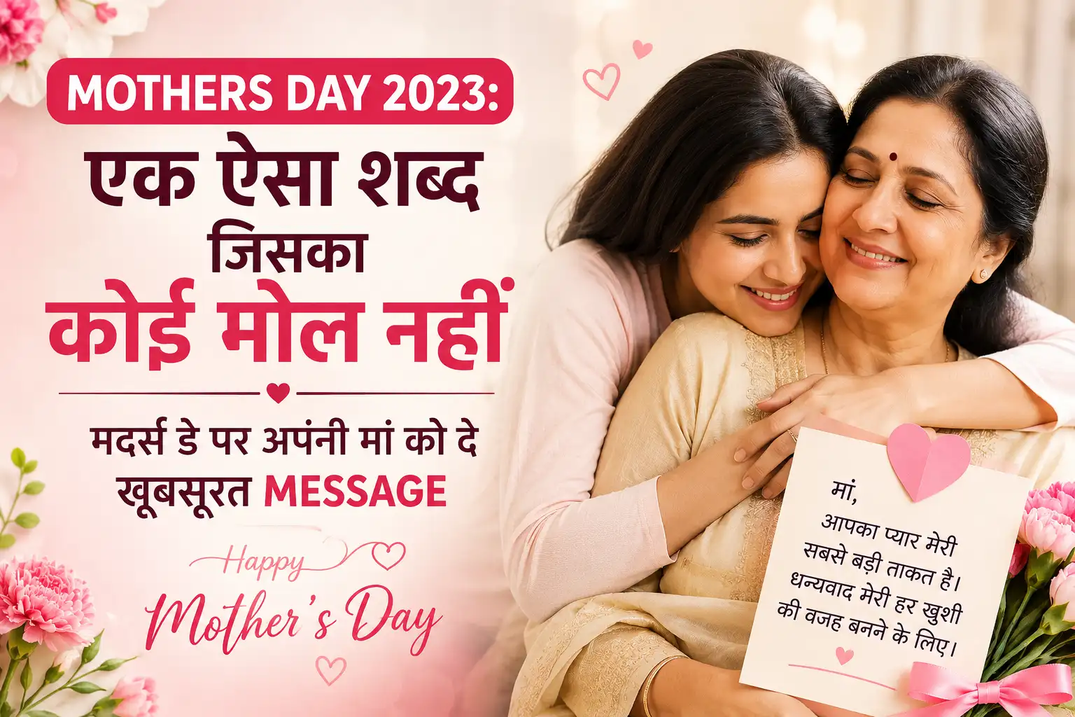 <span class="title-highlight-color">Mothers Day 2023 :</span> एक ऐसा शब्द जिसका कोई मोल नहीं,मदर्स डे पर अपनी मां को दे खूबसूरत Message
