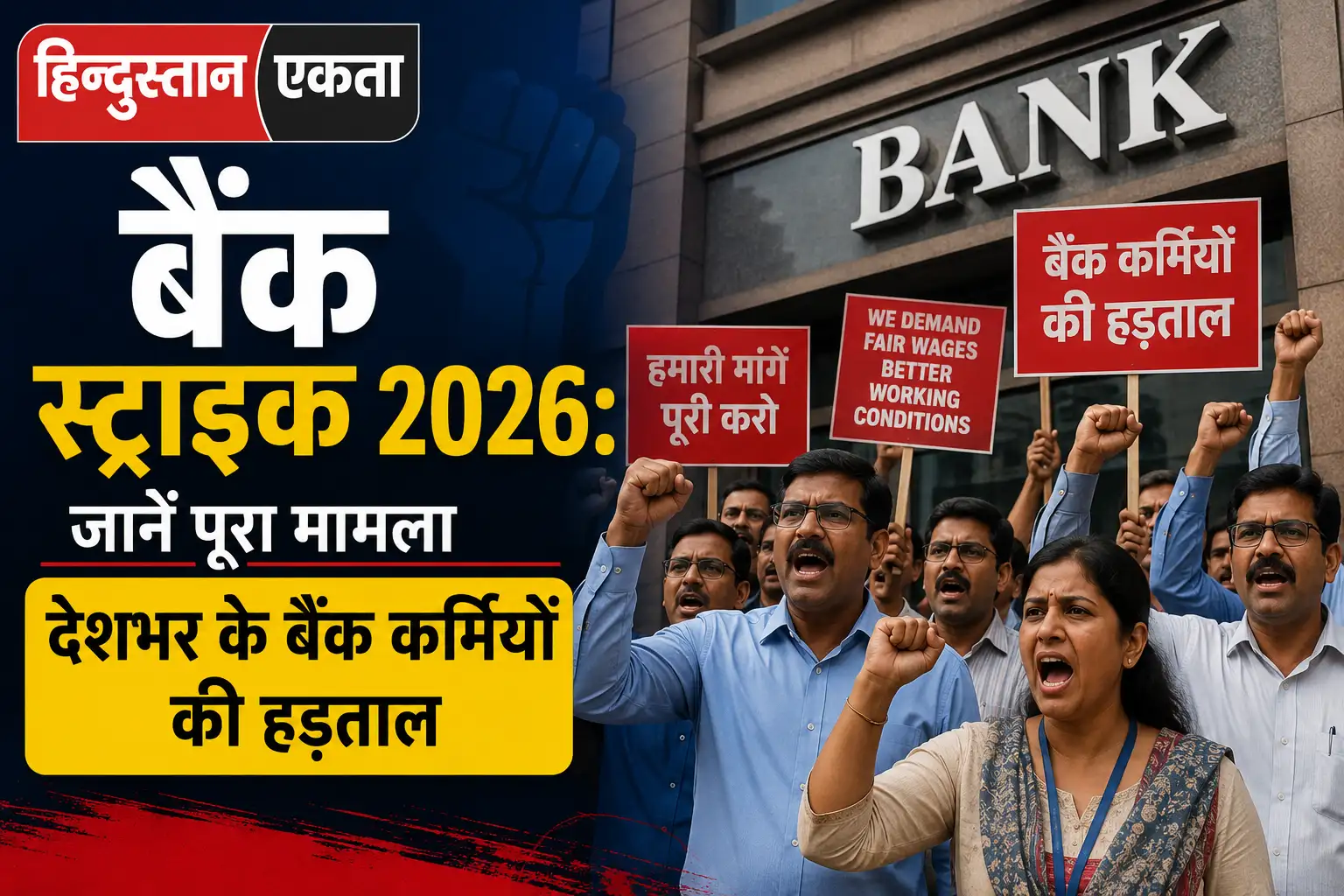 <span class="title-highlight-color">बैंक स्ट्राइक 2026:</span> जानें पूरा मामला देशभर के बैंक कर्मियों की हड़ताल