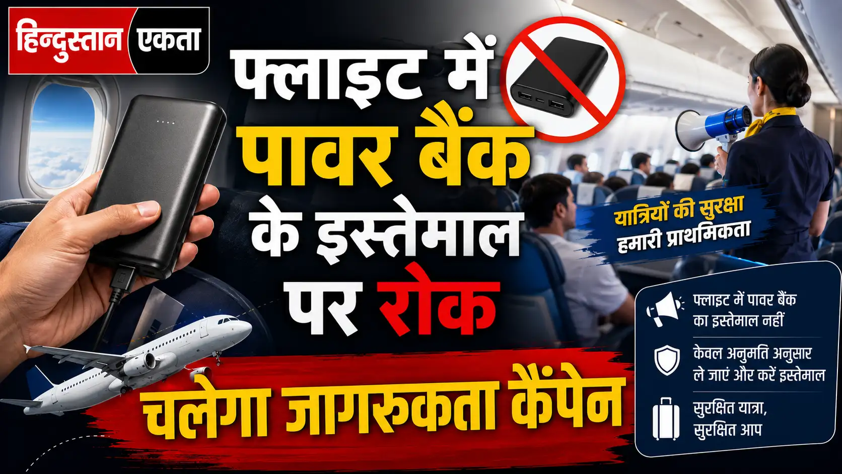 फ्लाइट में पावर बैंक के इस्तेमाल पर रोक, चलेगा जागरूकता कैंपेन
