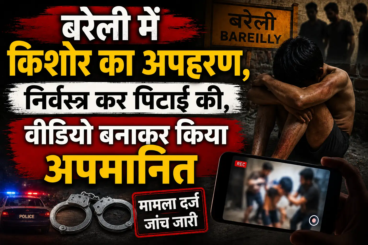 बरेली में किशोर का अपहरण, निर्वस्त्र कर पिटाई की, वीडियो बनाकर किया अपमानितबरेली में किशोर का अपहरण, निर्वस्त्र कर पिटाई की, वीडियो बनाकर किया अपमानितबरेली में किशोर का अपहरण, निर्वस्त्र कर पिटाई की, वीडियो बनाकर किया अपमानित