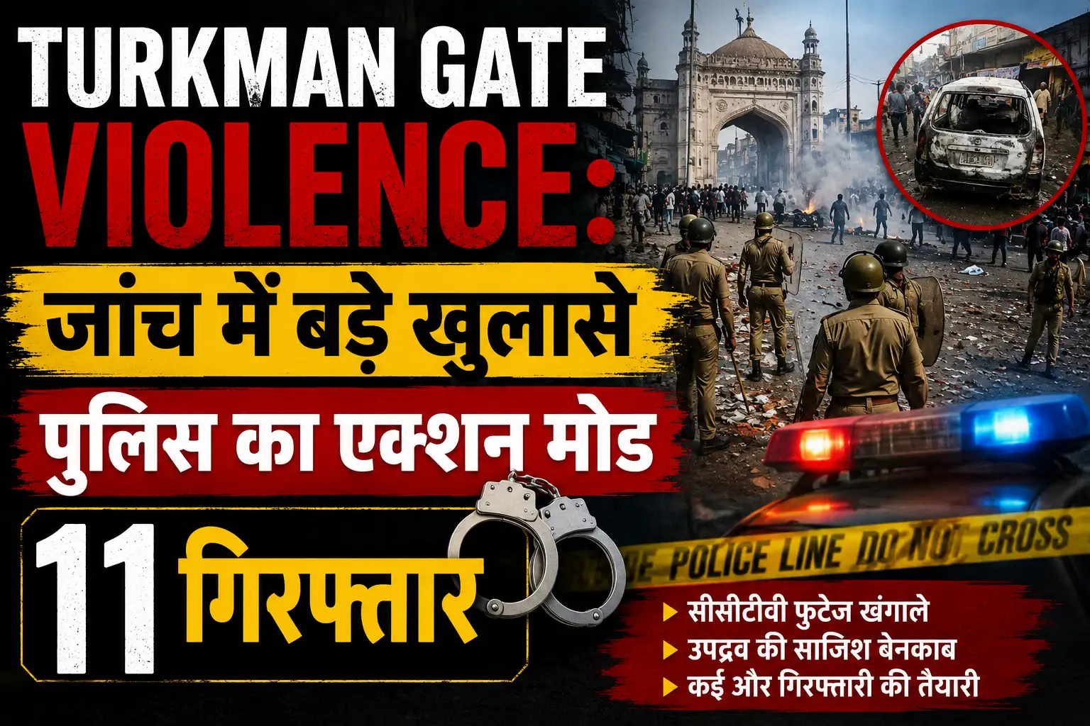 <span class="title-highlight-color">turkman gate violence:</span> जांच में बड़े खुलासे; पुलिस का एक्शन मोड, 11 गिरफ्तार