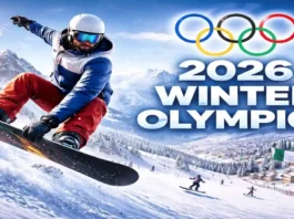 2026 Winter Olympics snowboarding event athlete in action