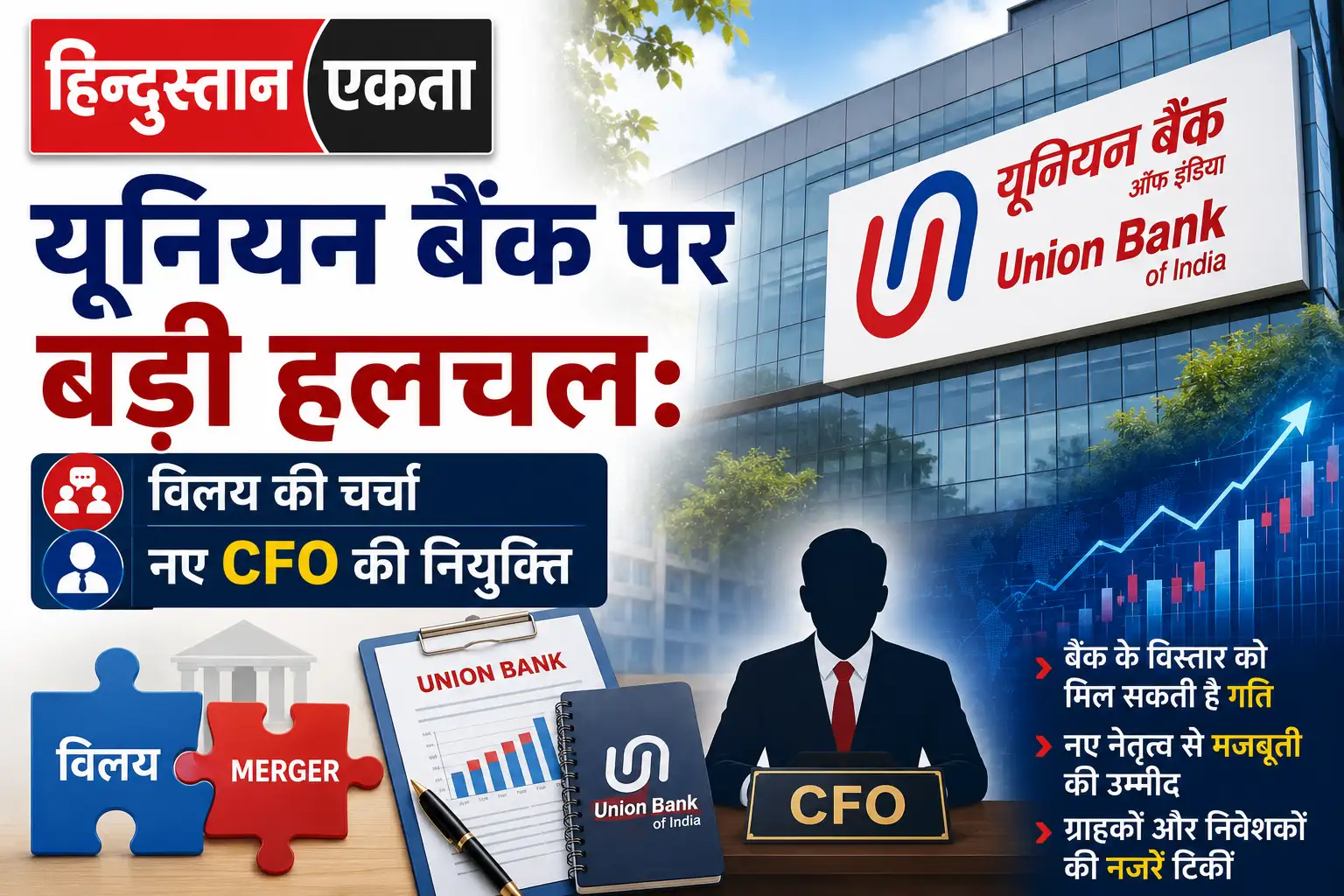 <span class="title-highlight-color">यूनियन बैंक पर बड़ी हलचल:</span> विलय की चर्चा, नए CFO की नियुक्ति