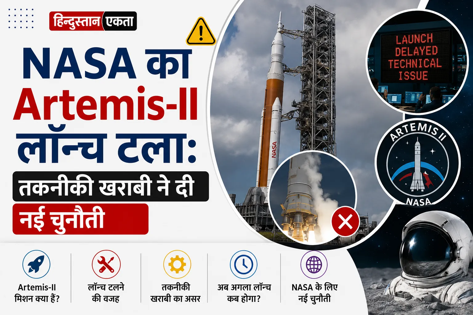 <span class="title-highlight-color">NASA का Artemis-II लॉन्च टला:</span> तकनीकी खराबी ने दी नई चुनौती