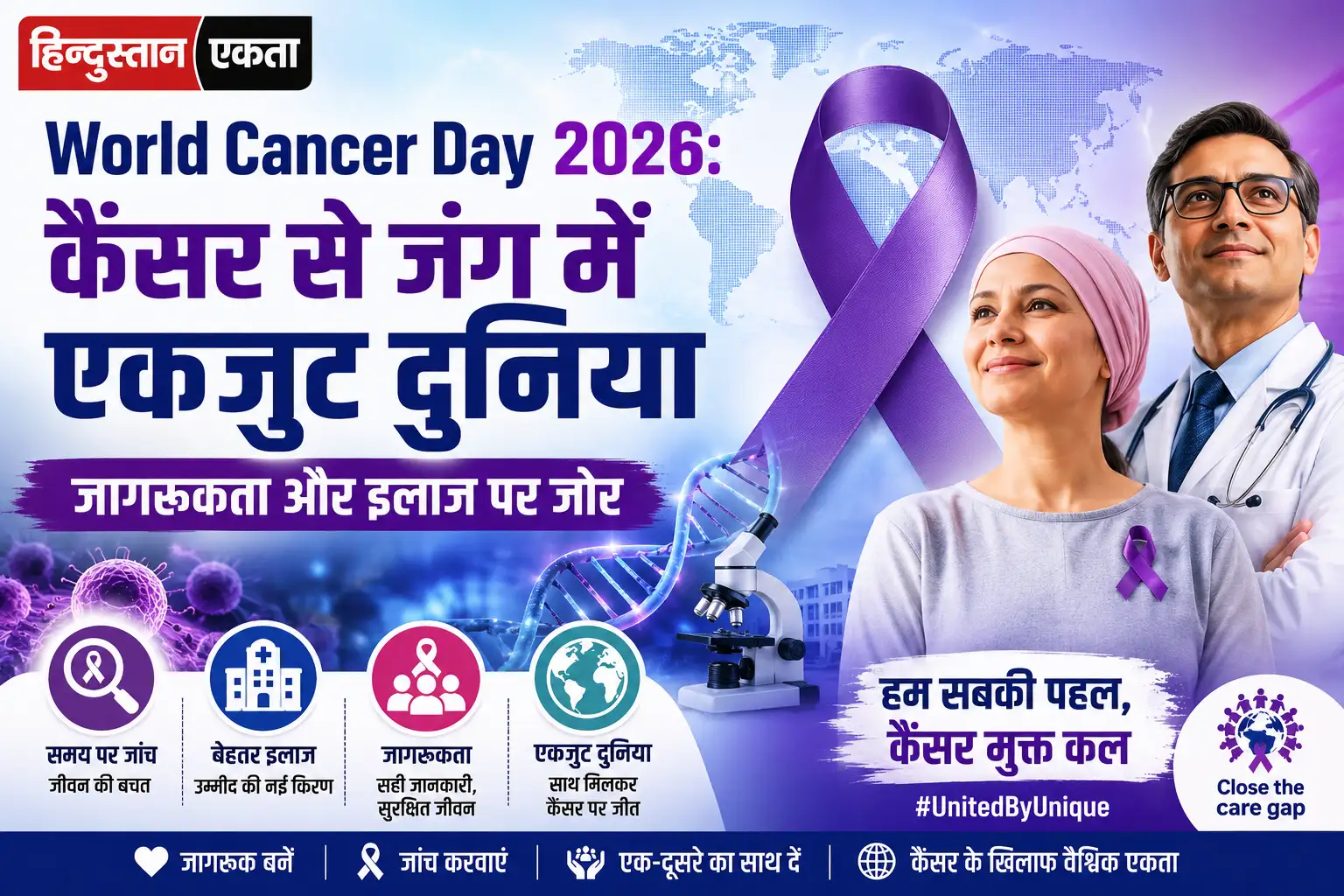 <span class="title-highlight-color">World Cancer Day 2026:</span> कैंसर से जंग में एकजुट दुनिया, जागरूकता और इलाज पर जोर