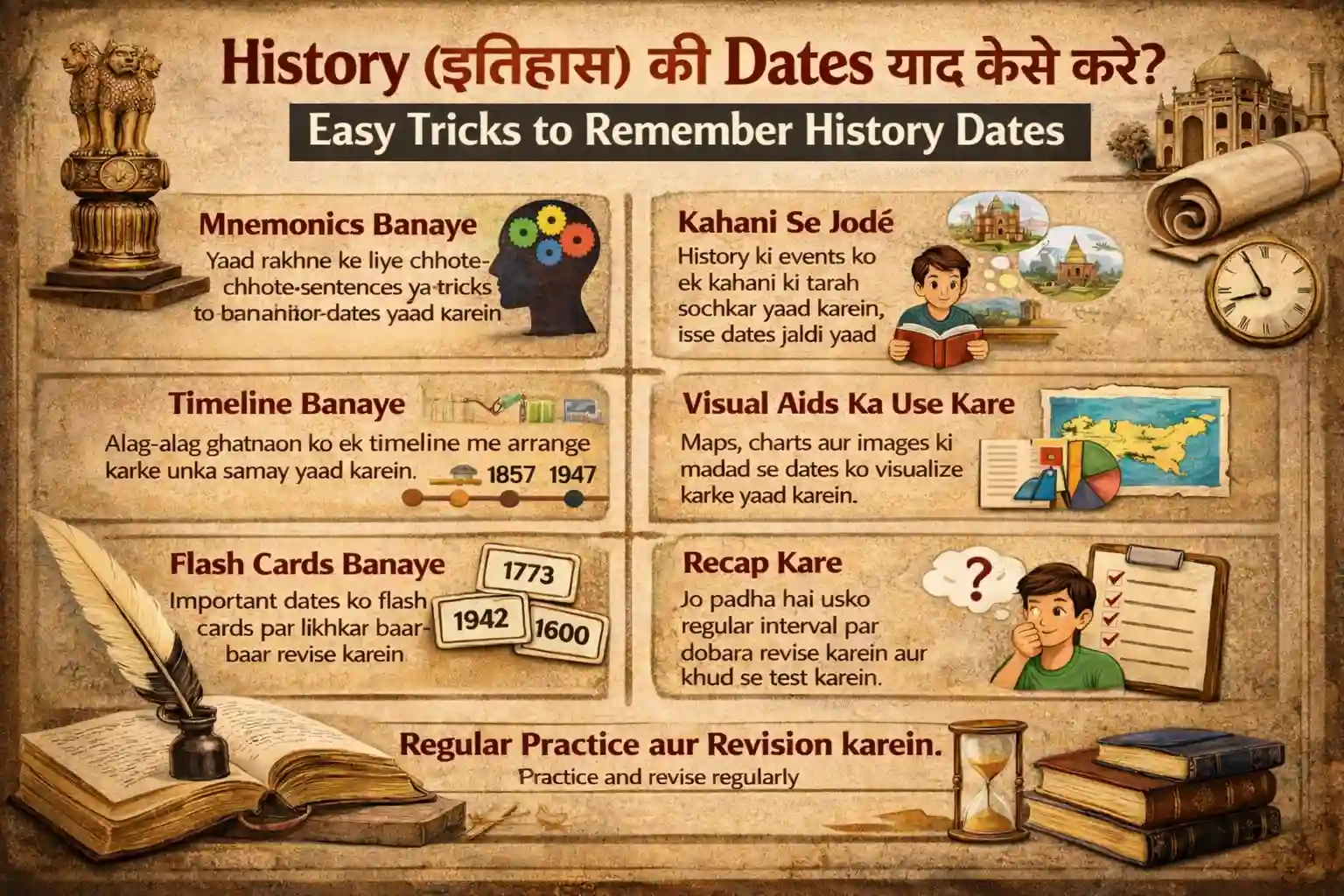 History (इतिहास) की Dates याद कैसे करें
