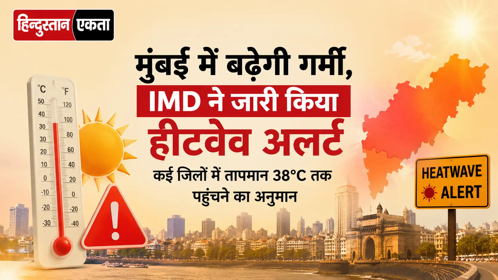 मुंबई में बढ़ेगी गर्मी, IMD ने जारी किया हीटवेव अलर्ट, कई जिलों में तापमान 38°C तक पहुंचने का अनुमान