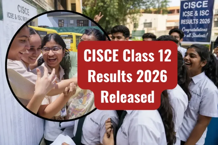 Students celebrating after CISCE ISC Class 12 Result 2026 announcement with high pass percentage and girls outperforming boys