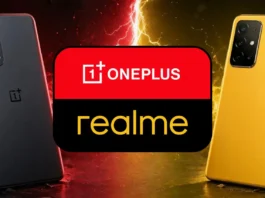 OnePlus and Realme smartphones shown together representing merger rumors and Oppo connection in smartphone market