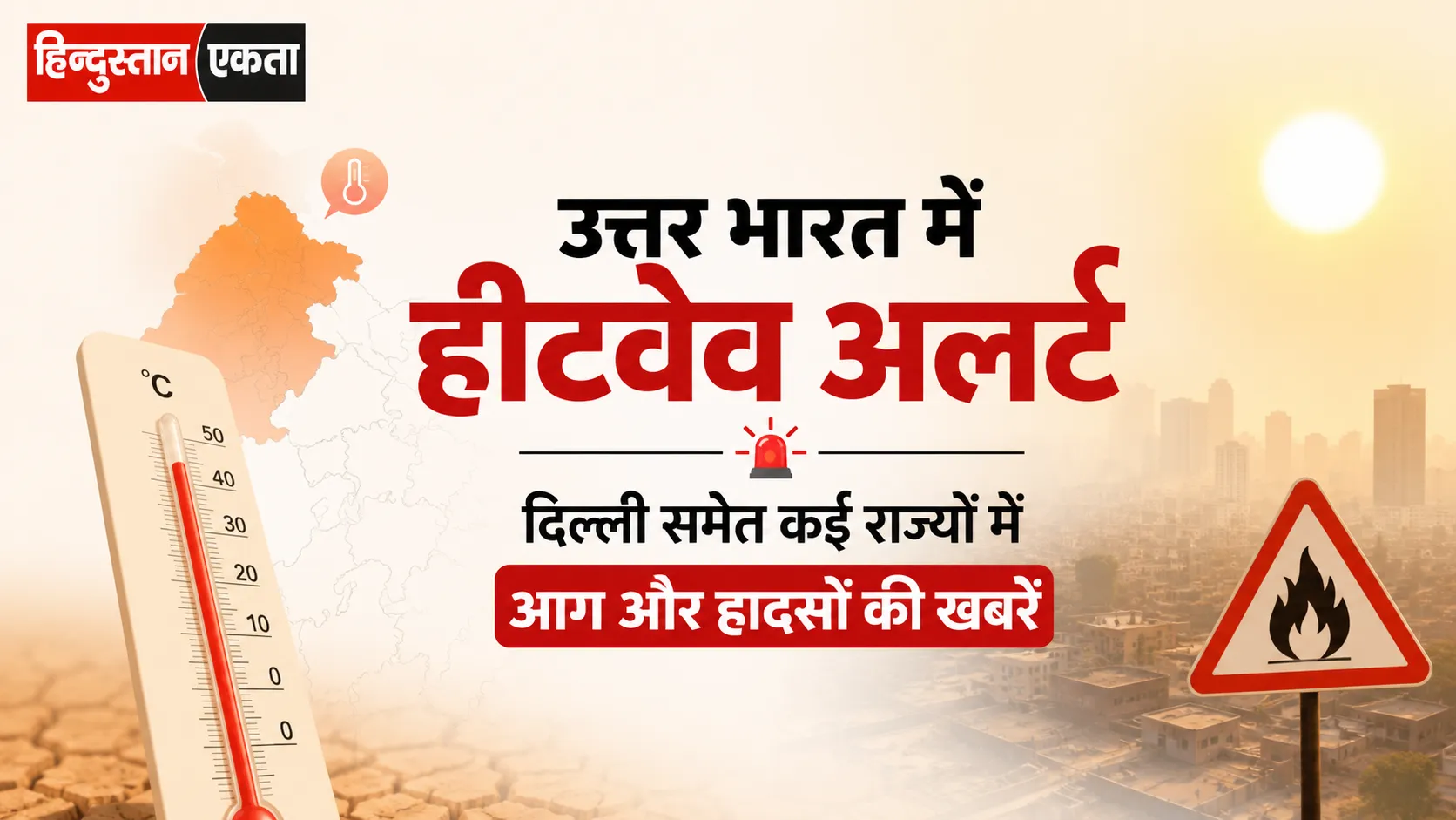 उत्तर भारत में हीटवेव अलर्ट, दिल्ली समेत कई राज्यों में आग और हादसों की खबरें