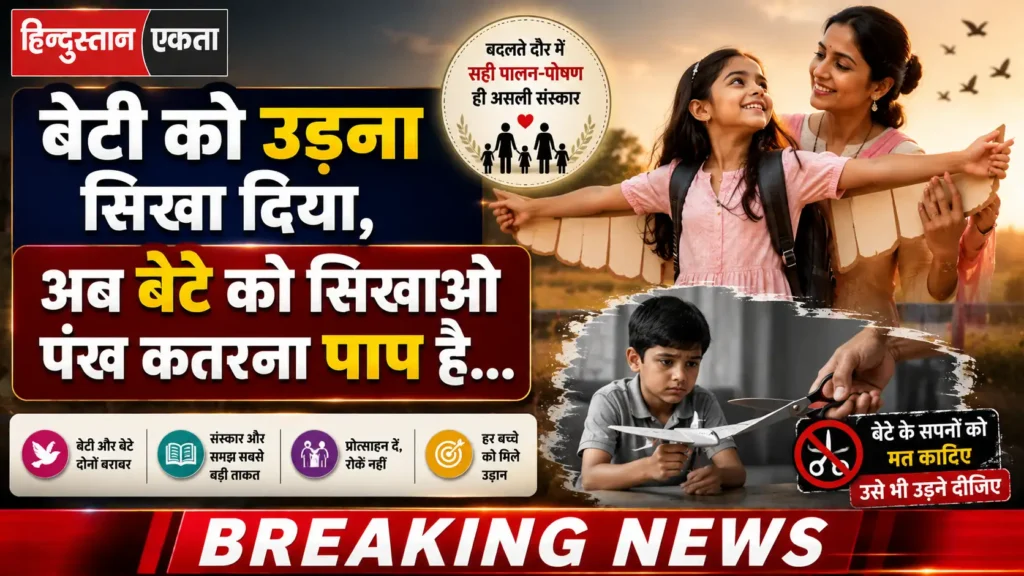 बेटी को उड़ना सिखा दिया,अब बेटे को सिखाओ पंख कतरना पाप है…
