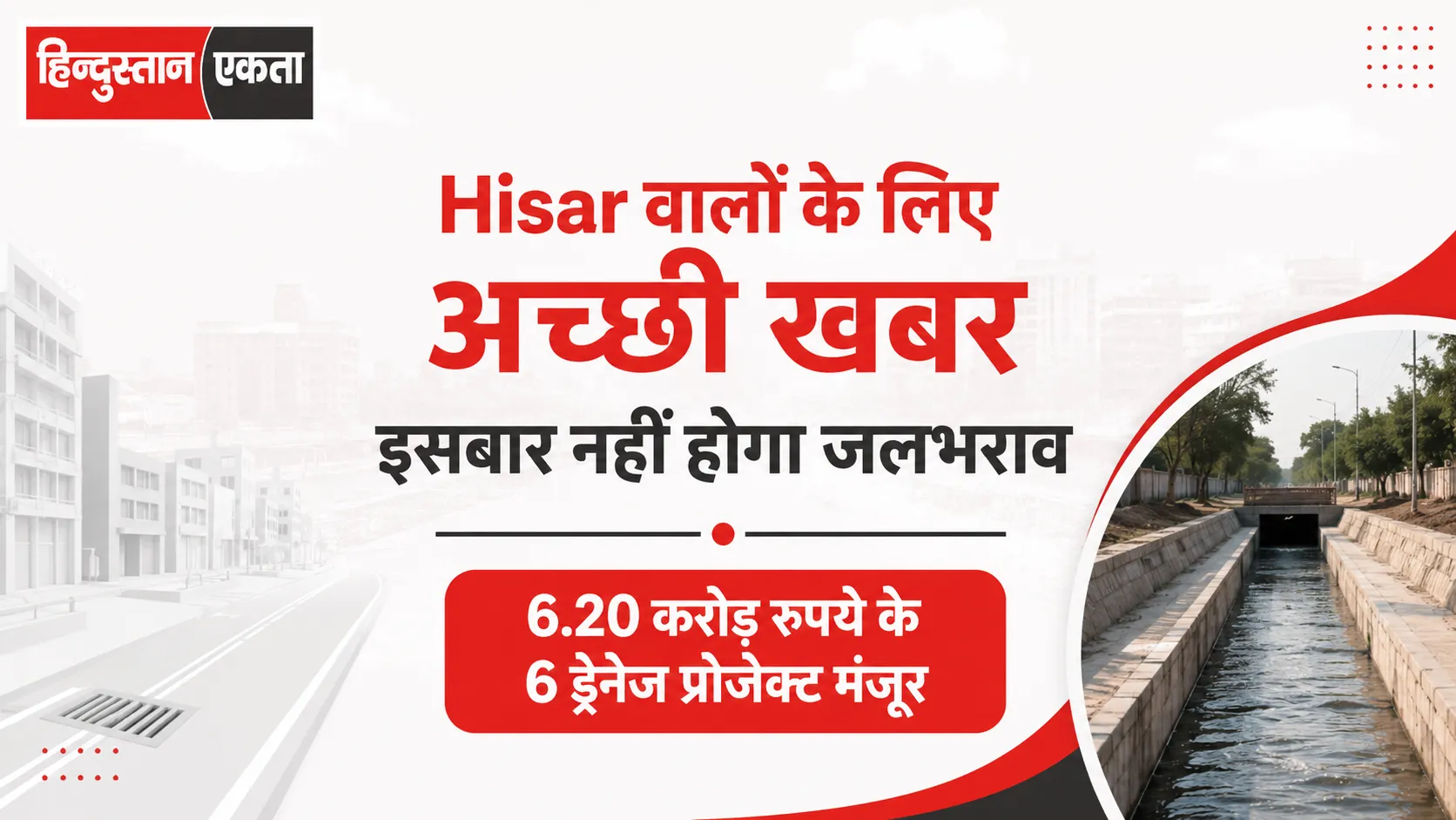 Hisar वालों के लिए अच्छी खबर, इसबार नहीं होगा जलभराव, 6.20 करोड़ रुपये के 6 ड्रेनेज प्रोजेक्ट मंजूर
