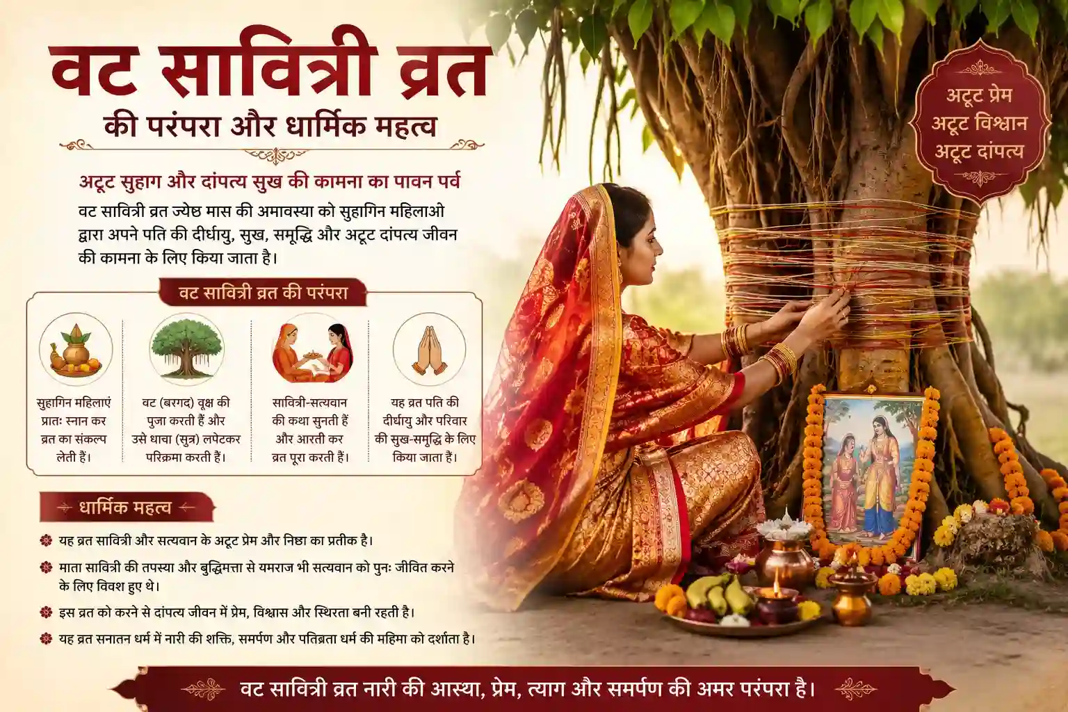 वट सावित्री व्रत 2026 में वट वृक्ष की पूजा करती महिला