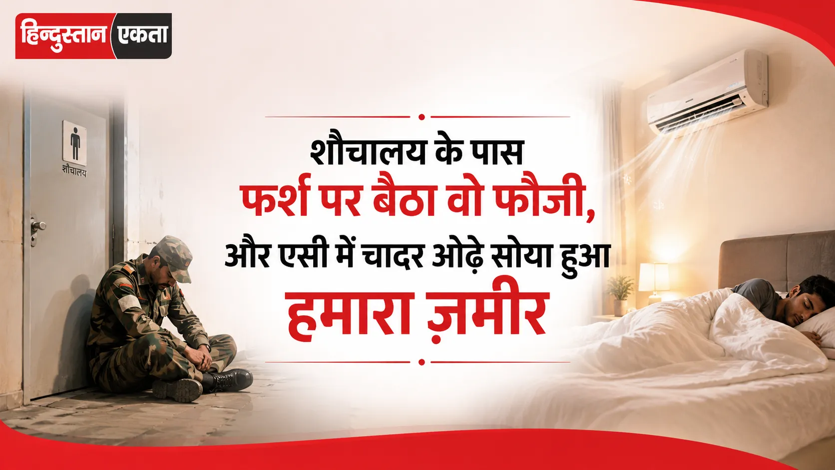  शौचालय के पास फर्श पर बैठा वो फौजी, और एसी में चादर ओढ़े सोया हुआ हमारा ज़मीर