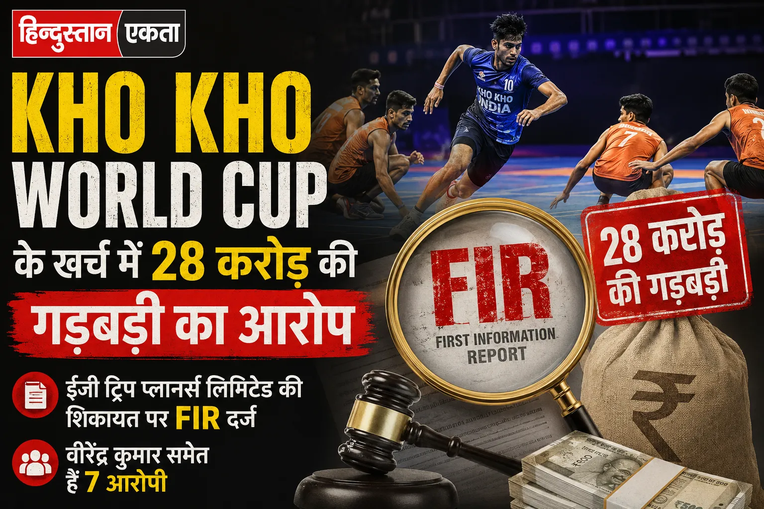 Kho Kho World cup के खर्च में 28 करोड़ की गड़बड़ी का आरोप, ईजी ट्रिप प्लानर्स लिमिटेड की शिकायत पर FIR दर्ज, वीरेंद्र कुमार समेत हैं 7 आरोपी
