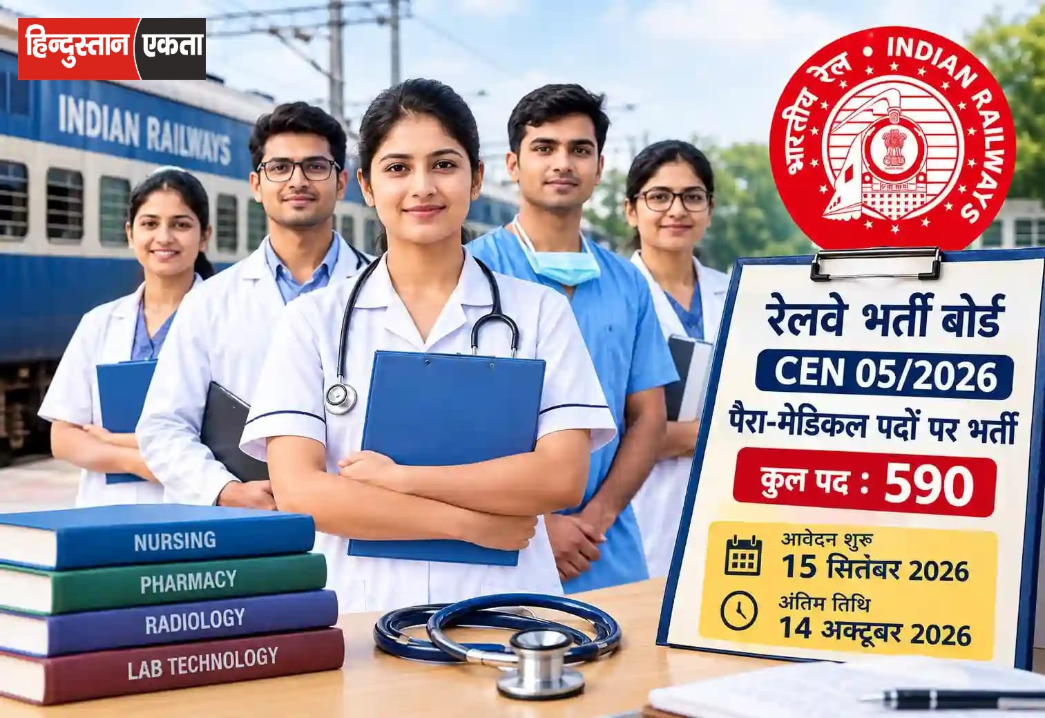 <span class="title-highlight-color">Railway Recruitment 2026:</span> 590 पैरा-मेडिकल पदों के लिए 15 सितंबर से आवेदन